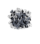 Papier peint panoramique animaux - Médaillon Chiens