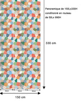 Papier peint géométrique – Mosaïque multicolore Facettes