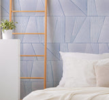 Papier peint panoramique plâtre Plaster Tiles Indigo