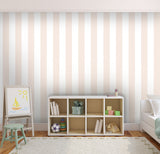 Papier peint rayures larges rose pastel