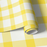 Papier peint panoramique Vichy Souple Jaune