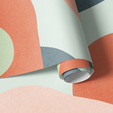 Papier peint géométrique abstrait Liquid Forms Cola