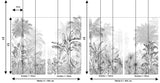 Papier peint graphique – Jungle Tropicale Monochrome noir