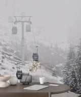 Papier peint panoramique montagne Dans la brume