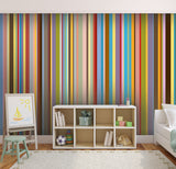 Papier peint rayures contemporaines multicolore