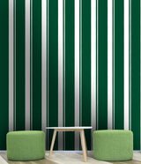 Papier peint rayures contemporaines verte