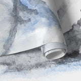 Papier peint panoramique montagnes aquarelle Brume