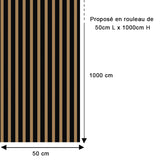 Papier peint rayures noir et brun doré - Tess