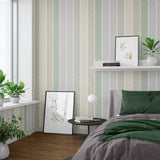 Papier peint panoramique Rayures Fiona Neutral
