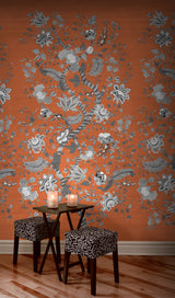 Papier peint fleur Indienne