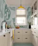 Papier peint végétal Monstera Adansonii Vert Céladon