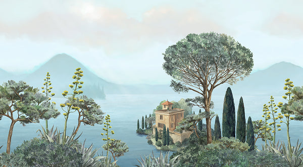 Papier peint paysage, paysage méditerranéen : Le lac de Côme en Italie