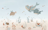 PAPIER PEINT DECOR - FONDS MARINS LES BALEINES