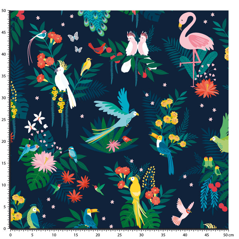 Papier peint tropical – Défilé d’Oiseaux