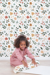 Papier peint fleurs - Floral Silhouettes