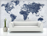 Papier peint carte du monde marine