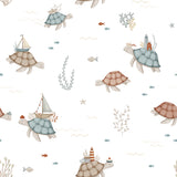 PAPIER PEINT ENFANT - BALADE EN MER, LES TORTUES