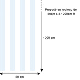 Papier peint rayures classiques bleu pastel