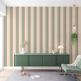 Papier peint Rayures Emma Sauge Marron