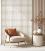 PAPIER PEINT ENFANT - QUADRILLAGE CARAMEL