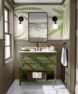 Papier peint feuilles tropicales Palms Vert