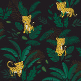 Papier Peint Petit Guépard et Feuillages