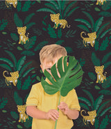 Papier Peint Petit Guépard et Feuillages