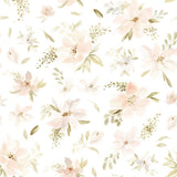 Papier Peint Aquarelle Grandes Fleurs Rose Orangée