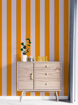 Papier peint Rayures Linda Lilas