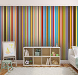 Papier peint rayures contemporaines multicolore