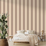 Papier peint Rayures Linda Marron Glacé