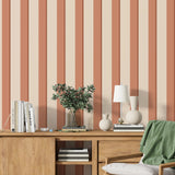 Papier peint Rayures Emma Blush Marron