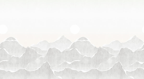 Papier peint panoramique Paper Mountains Gris Perle
