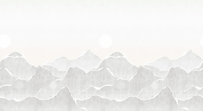 Papier peint panoramique Paper Mountains Gris Perle