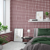 Papier peint panoramique Vichy Souple Bordeaux