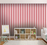 Papier peint rayures classiques rouge