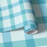 Papier peint panoramique Vichy Souple Bleu