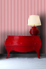 Papier peint rayures fines rouge