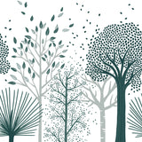 Papier peint panoramique Forêt Bleue