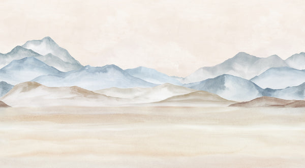 Papier peint panoramique Montagnes Aquarelles