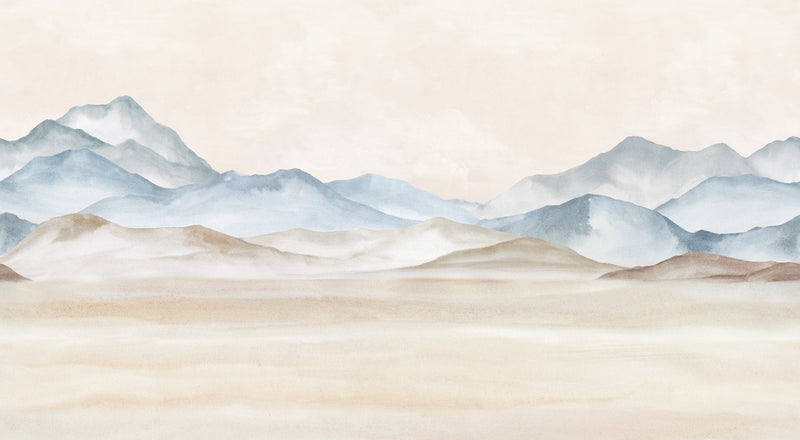 Papier peint panoramique Montagnes Aquarelles
