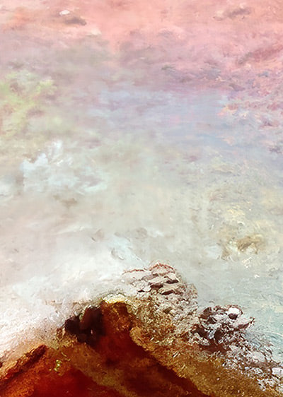 Echantillon papier peint panoramique Maisons Enneigées