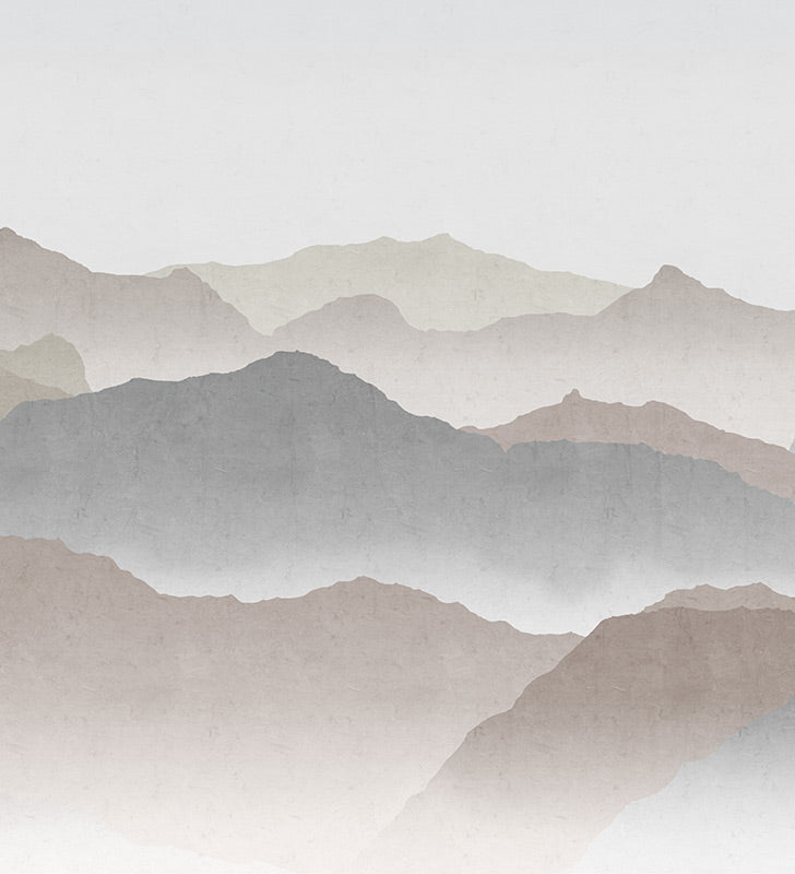 Papier peint panoramique Montagnes Brumeuses