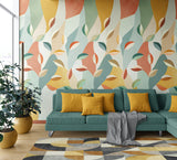 Papier peint feuillage – Feuilles graphiques abstraites