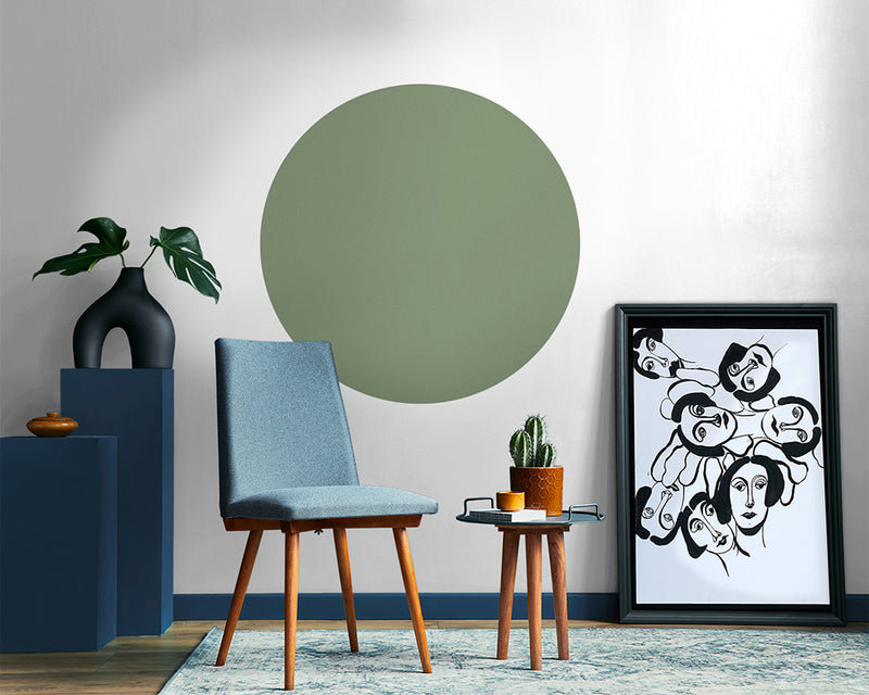 Papier Peint Adhésif Cercle - Vert Doux