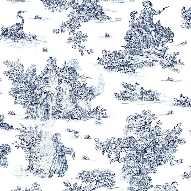 Papier peint toile de jouy