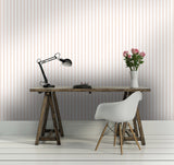 Papier peint rayures fines rose pastel