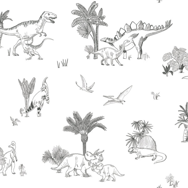 Papier Peint Monochrome Dinosaures