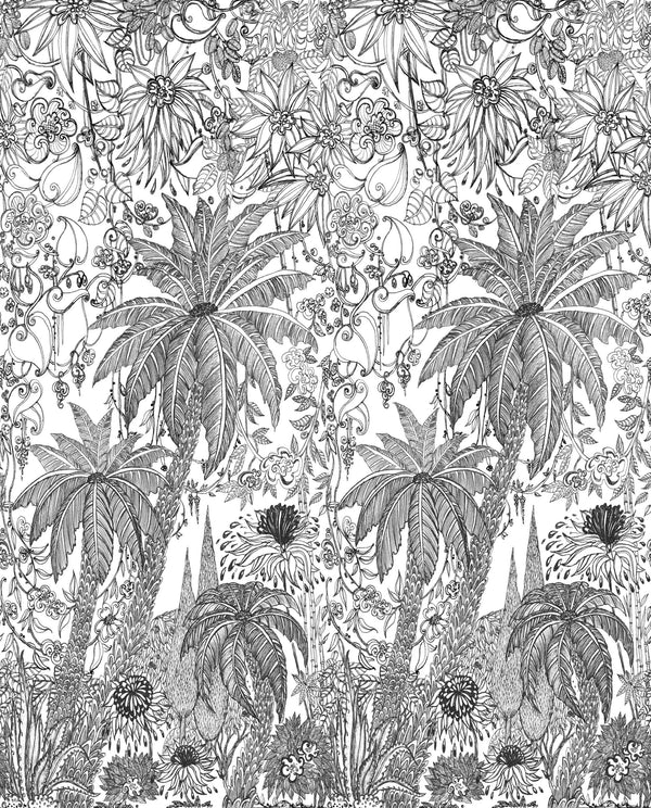 Papier Peint JUNGLE Black & White