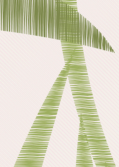 Echantillon papier peint feuilles tropicales Palms Vert